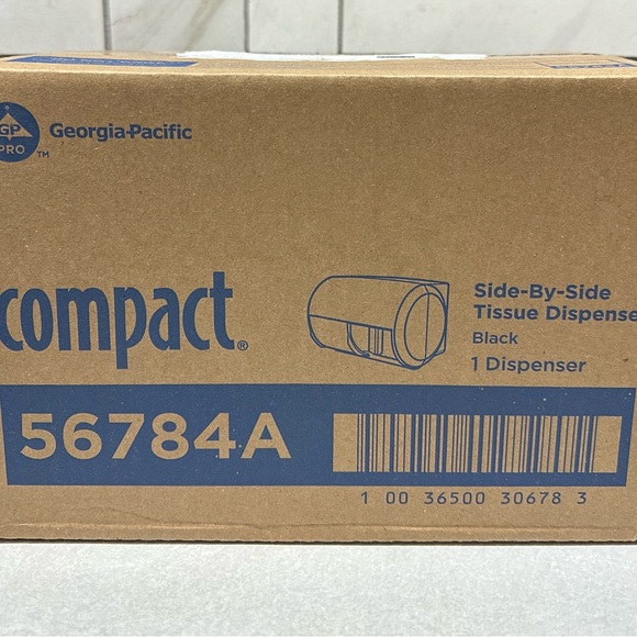 Georgia-Pacific Compact Side-By-Side Tissue Dispenser - Black - Picture 1 of 3